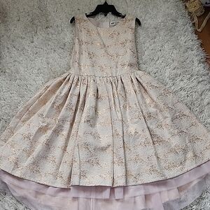 H&M Elegant Kids Formal Dress in Cream and Gold Size 10 kdr3
